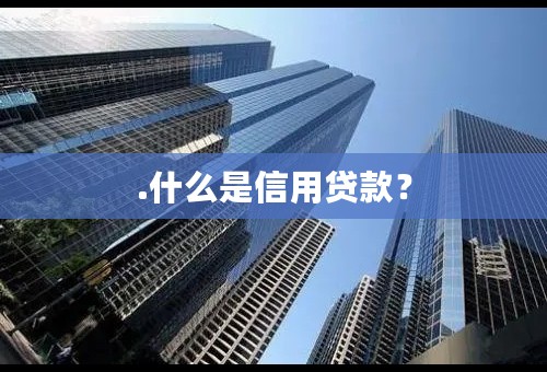 .什么是信用贷款？