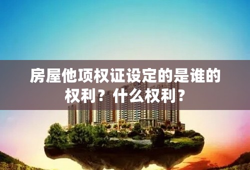 房屋他项权证设定的是谁的权利？什么权利？