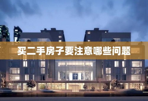 买二手房子要注意哪些问题