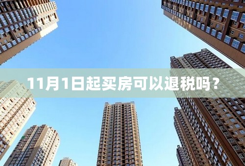 11月1日起买房可以退税吗？