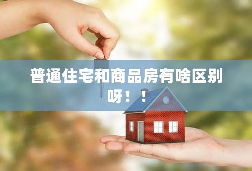 普通住宅和商品房有啥区别呀！！