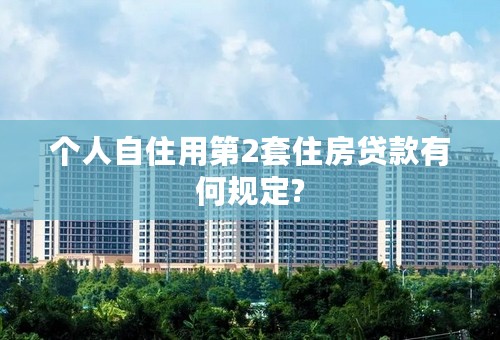 个人自住用第2套住房贷款有何规定?
