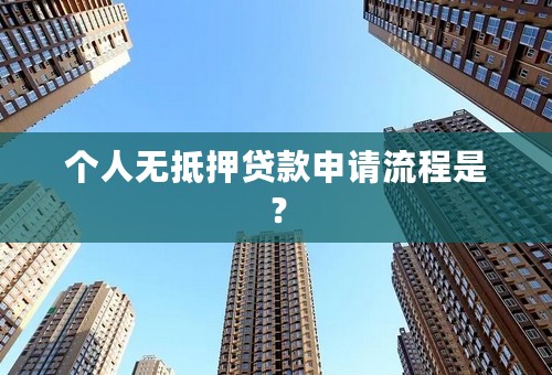 个人无抵押贷款申请流程是？