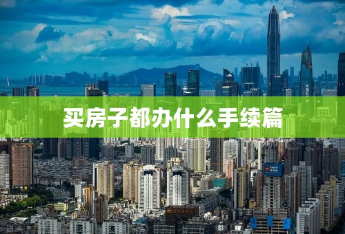买房子都办什么手续篇