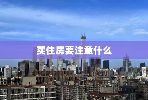 买住房要注意什么