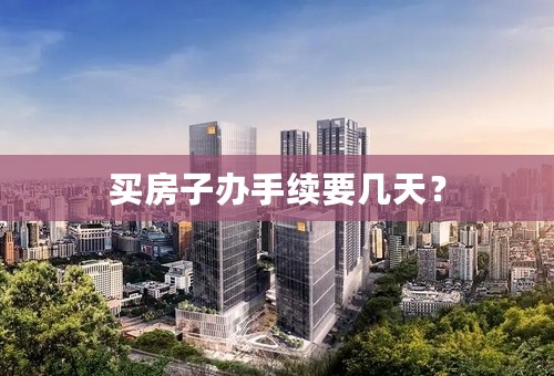 买房子办手续要几天？