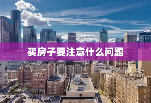 买房子要注意什么问题