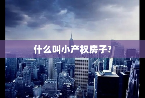 什么叫小产权房子?