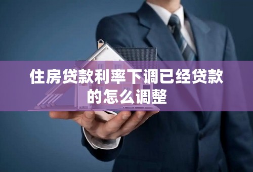 住房贷款利率下调已经贷款的怎么调整