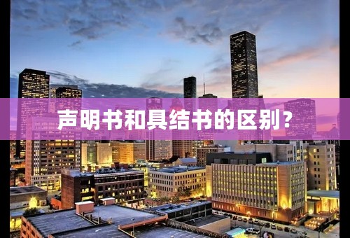 声明书和具结书的区别？