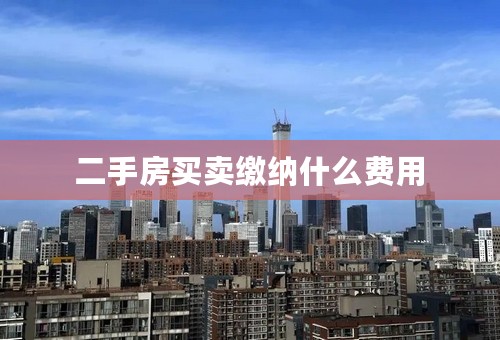 二手房买卖缴纳什么费用