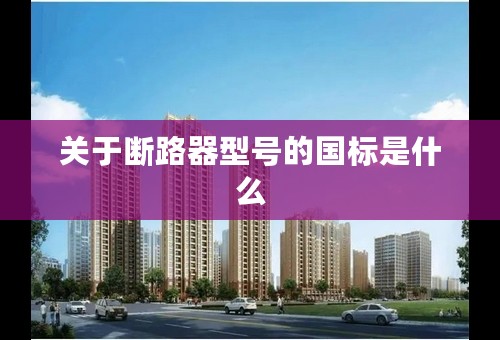 关于断路器型号的国标是什么