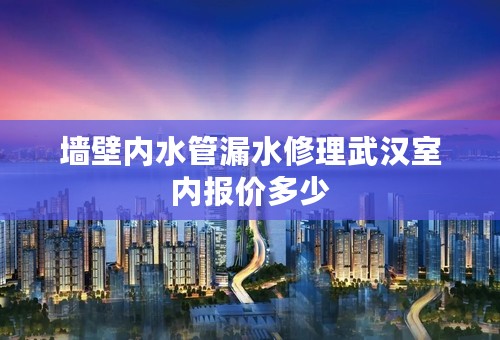 墙壁内水管漏水修理武汉室内报价多少