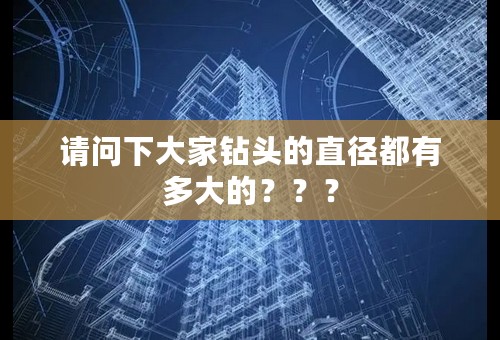 请问下大家钻头的直径都有多大的？？？