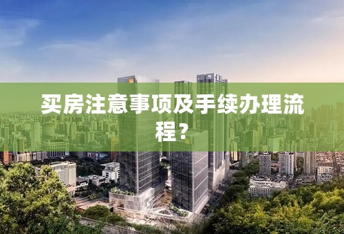 买房注意事项及手续办理流程？