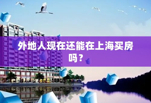 外地人现在还能在上海买房吗？