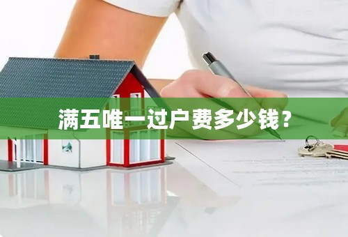 满五唯一过户费多少钱？
