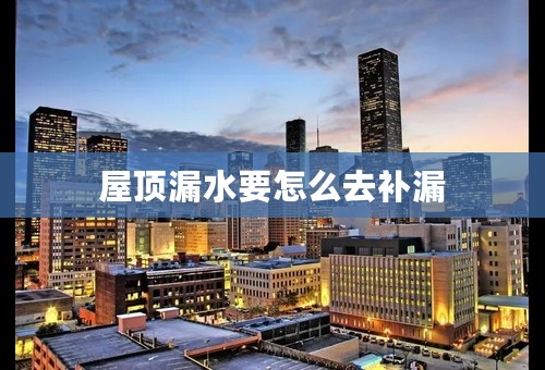 屋顶漏水要怎么去补漏