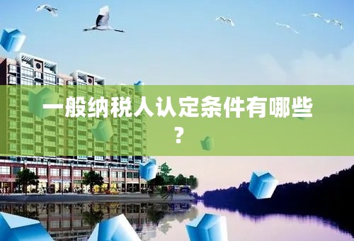 一般纳税人认定条件有哪些？