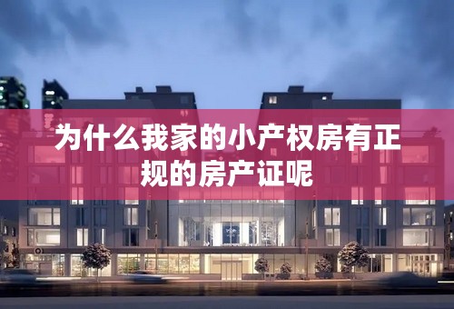 为什么我家的小产权房有正规的房产证呢