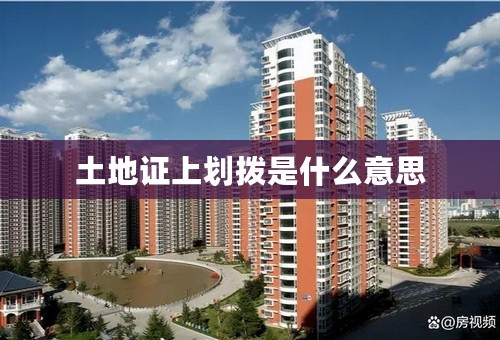 土地证上划拨是什么意思