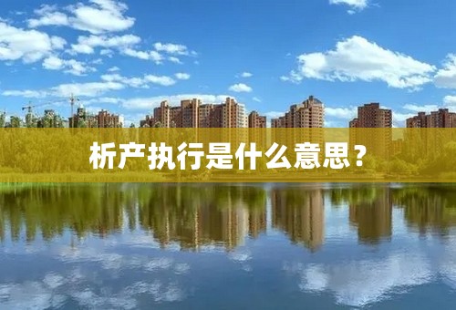 析产执行是什么意思？