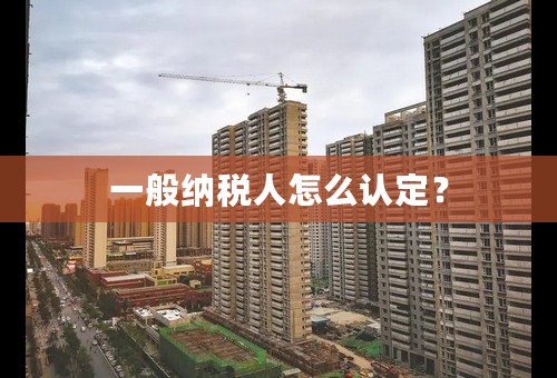一般纳税人怎么认定？