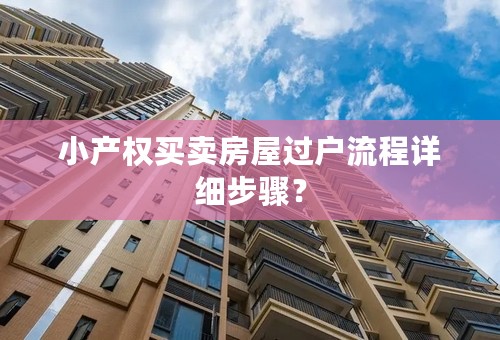 小产权买卖房屋过户流程详细步骤？