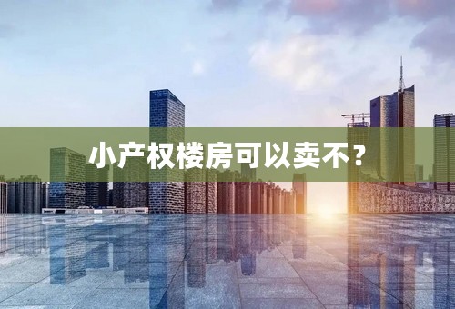 小产权楼房可以卖不？