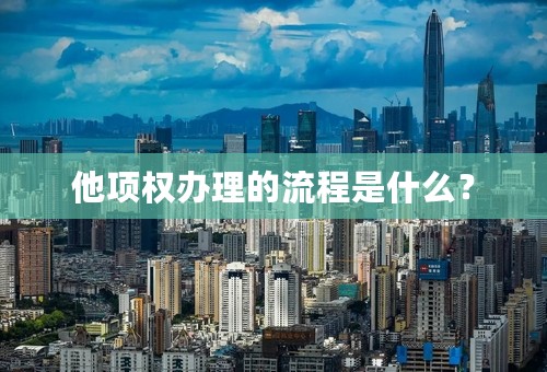 他项权办理的流程是什么？