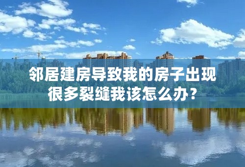 邻居建房导致我的房子出现很多裂缝我该怎么办？
