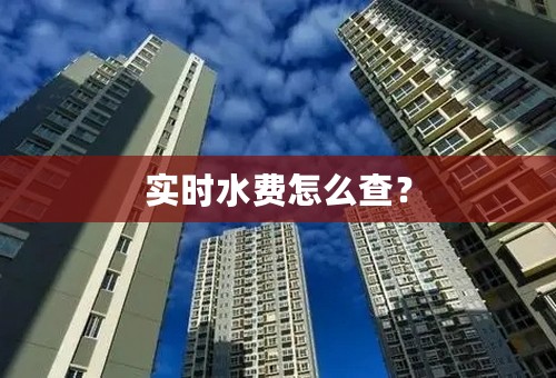 实时水费怎么查？