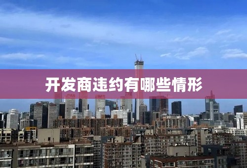 开发商违约有哪些情形