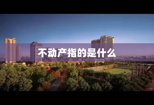 不动产指的是什么