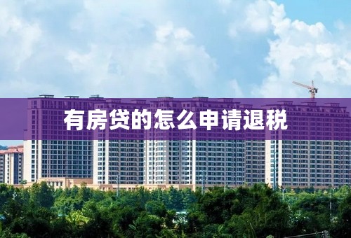 有房贷的怎么申请退税