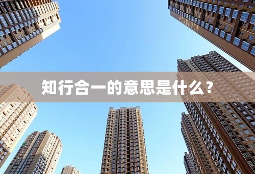 知行合一的意思是什么？