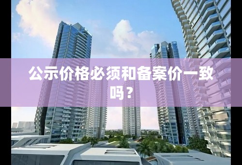 公示价格必须和备案价一致吗？