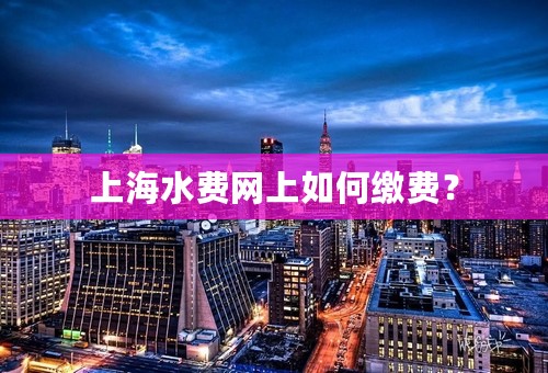 上海水费网上如何缴费？