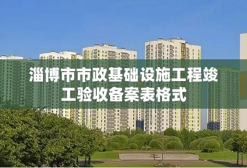 淄博市市政基础设施工程竣工验收备案表格式