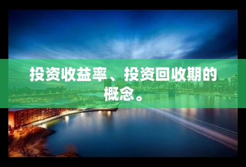 投资收益率、投资回收期的概念。