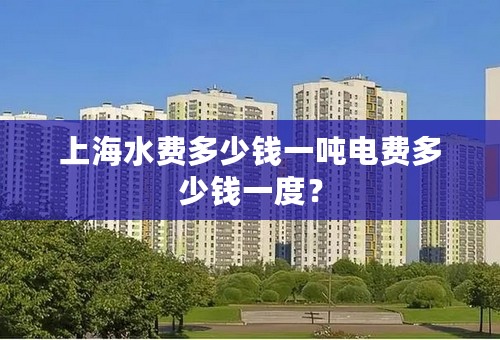 上海水费多少钱一吨电费多少钱一度？