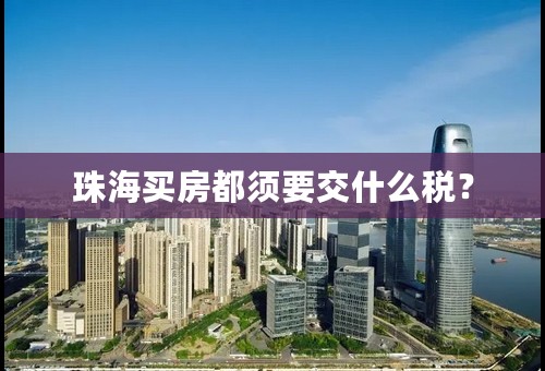 珠海买房都须要交什么税？
