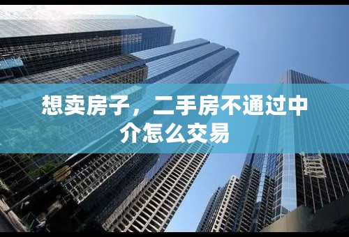 想卖房子，二手房不通过中介怎么交易