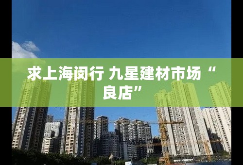 求上海闵行 九星建材市场“良店”