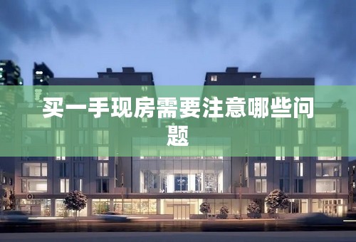 买一手现房需要注意哪些问题