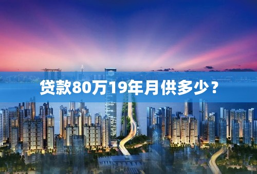 贷款80万19年月供多少？