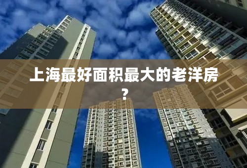 上海最好面积最大的老洋房？