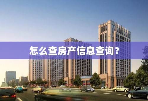 怎么查房产信息查询？
