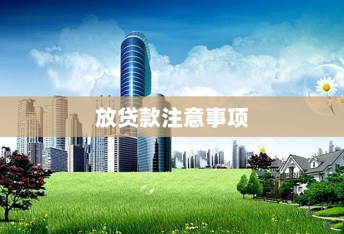 放贷款注意事项