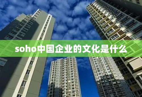 soho中国企业的文化是什么